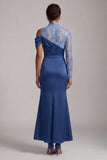 Sparkly Champagne Mermaid Beaded Long Mother of the Bride Dress with Slit
