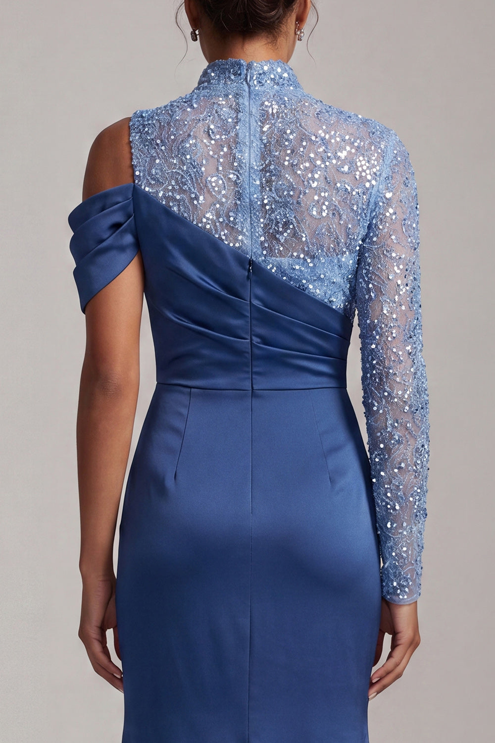 Sparkly Champagne Mermaid Beaded Long Mother of the Bride Dress with Slit