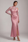 Sparkly Champagne Mermaid Beaded Long Mother of the Bride Dress with Slit