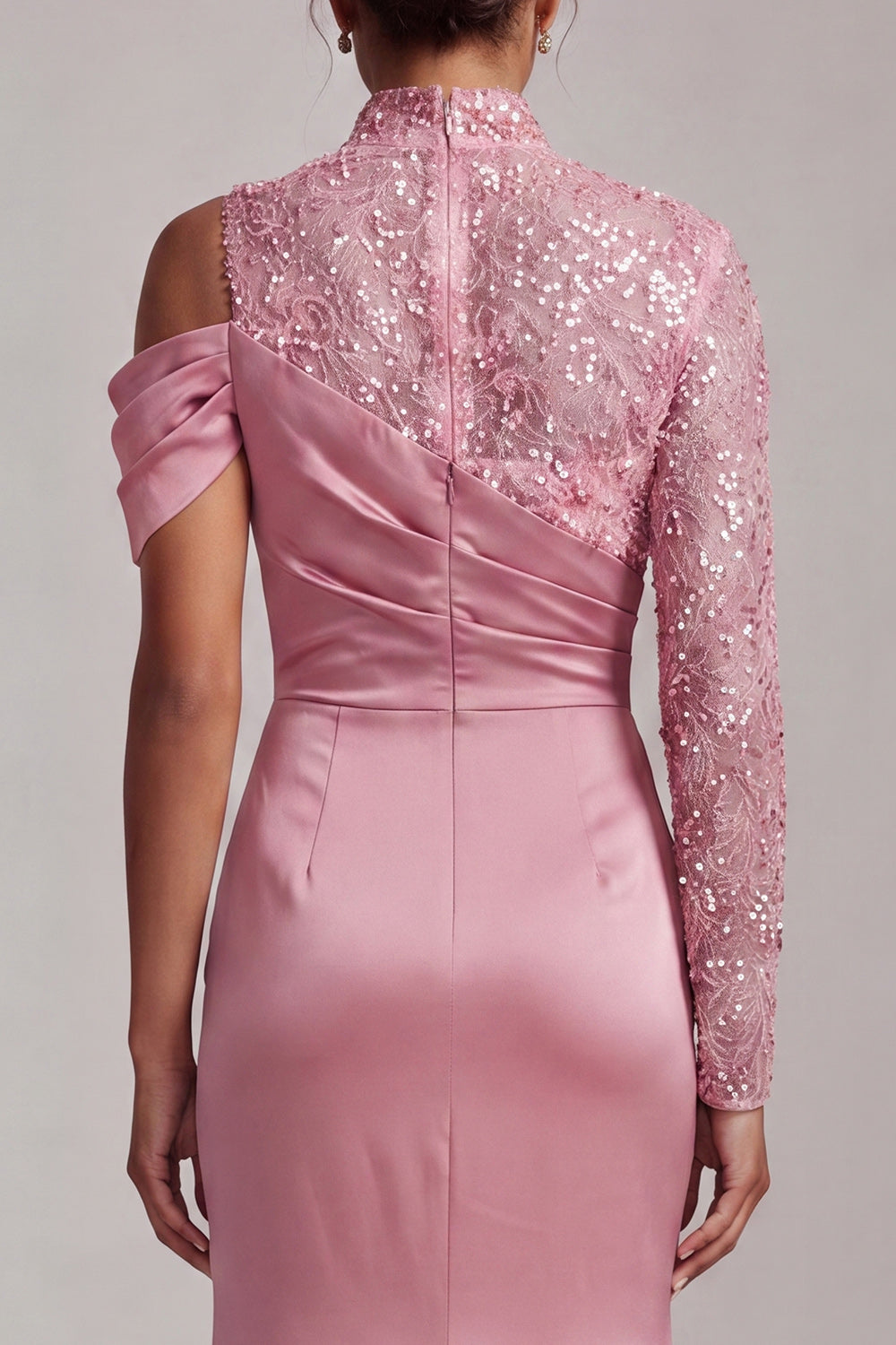 Sparkly Champagne Mermaid Beaded Long Mother of the Bride Dress with Slit