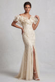 Sparkly Light Pink Long Mermaid Sequin Mother of the Bride Dress with Ruffles