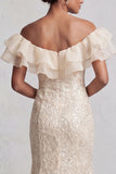 Sparkly Light Pink Long Mermaid Sequin Mother of the Bride Dress with Ruffles