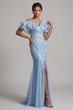 Sparkly Light Pink Long Mermaid Sequin Mother of the Bride Dress with Ruffles