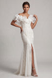 Sparkly Light Pink Long Mermaid Sequin Mother of the Bride Dress with Ruffles