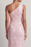 Long Mermaid Sequin Sparkly Light Pink Mother of the Bride Dress with Slit