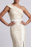 Mermaid Sequin Long Sparkly Light Pink Mother of the Bride Dress with Slit