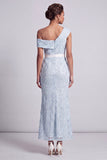 Mermaid Sequin Long Sparkly Light Pink Mother of the Bride Dress with Slit