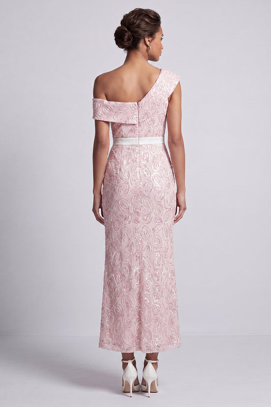 Mermaid Sequin Long Sparkly Light Pink Mother of the Bride Dress with Slit