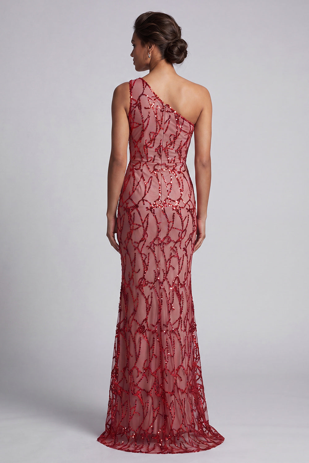Sparkly Red Sequin Mermaid Long Mother of the Bride Dress with Keyhole