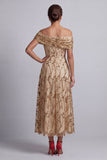 Sparkly Floral Pink Beaded A-Line Long Mother of the Bride Dress