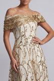 Sparkly Floral Pink Beaded A-Line Long Mother of the Bride Dress
