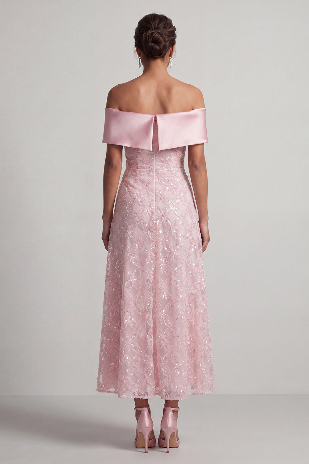 Sparkly Champagne Sequin A-Line Long Mother of the Bride Dress