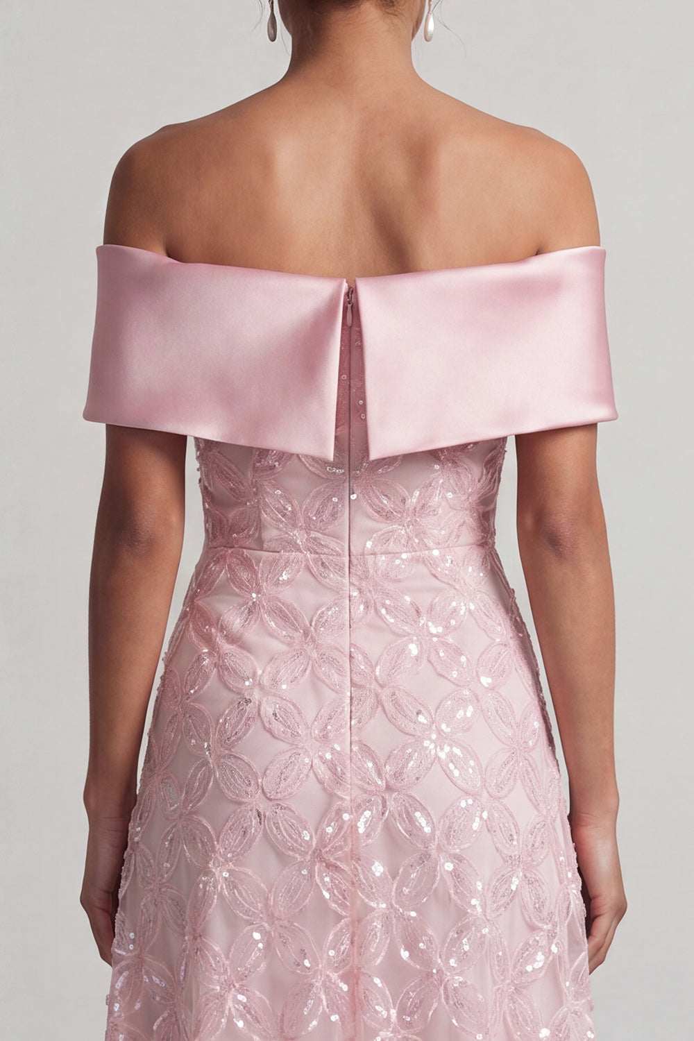Sparkly Champagne Sequin A-Line Long Mother of the Bride Dress