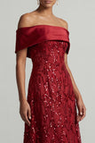 Sparkly Champagne Sequin A-Line Long Mother of the Bride Dress