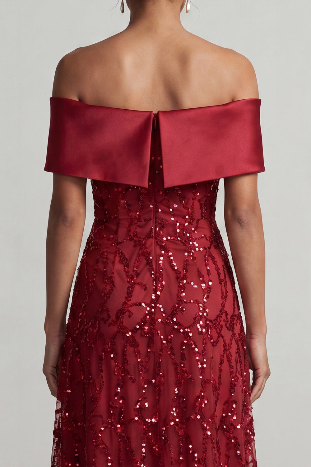 Sparkly Champagne Sequin A-Line Long Mother of the Bride Dress