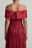 Sparkly Champagne Sequin A-Line Long Mother of the Bride Dress