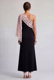 Sparkly Black and Champagne Sequin Mermaid Long Mother of the Bride Dress