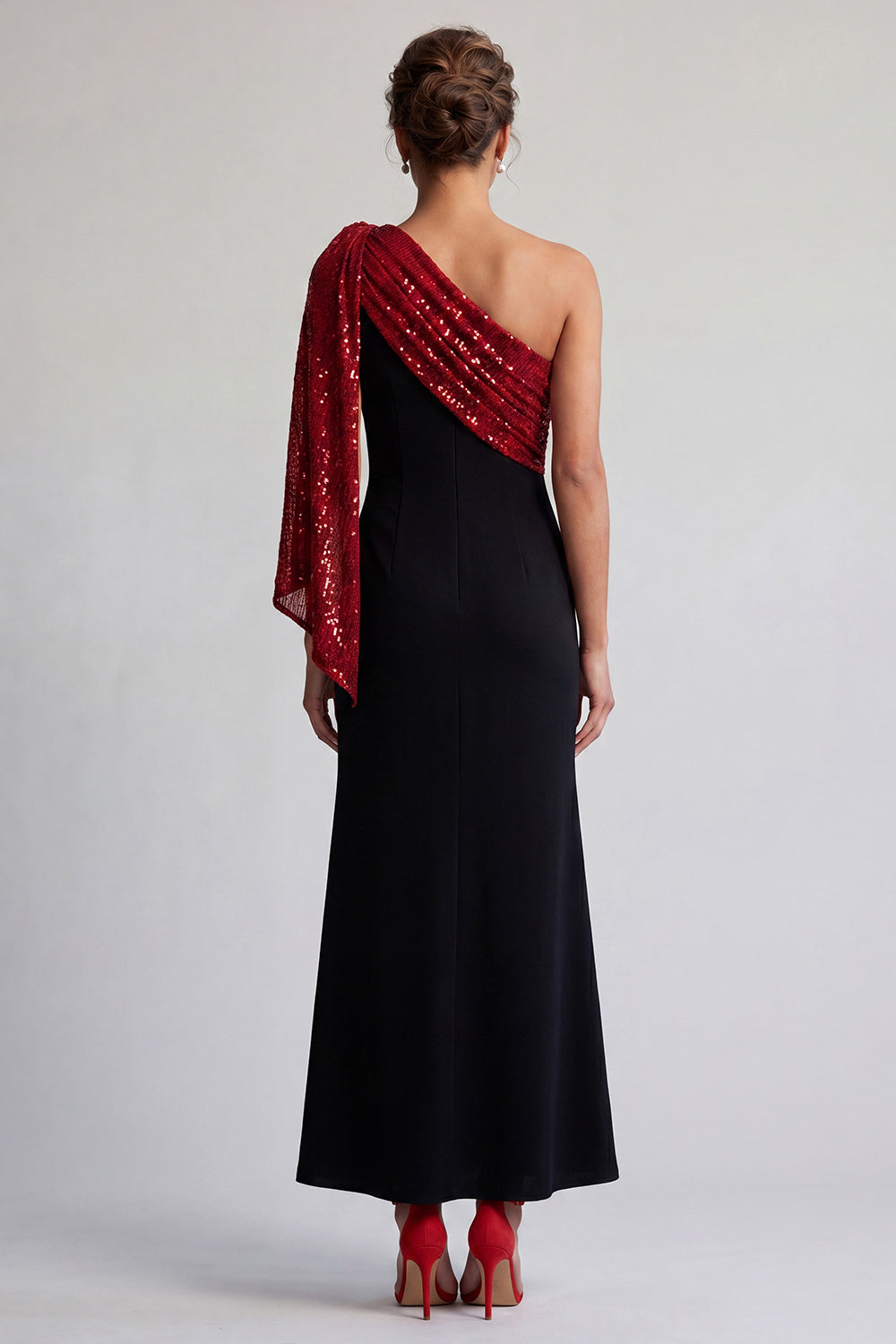 Sparkly Black and Champagne Sequin Mermaid Long Mother of the Bride Dress