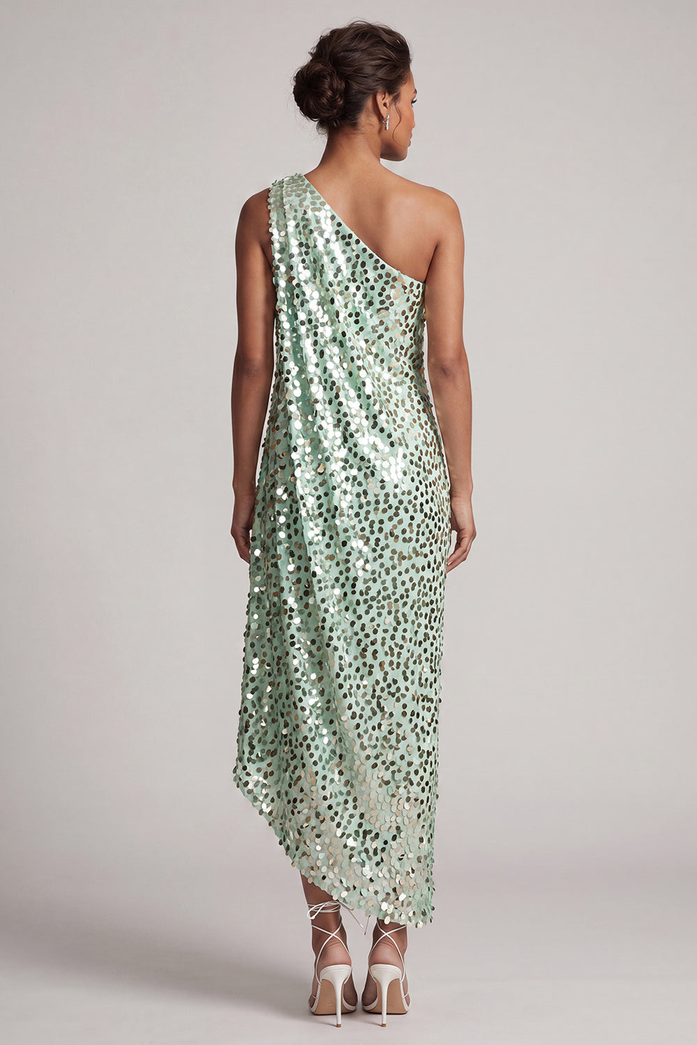 Sparkly Sequin Champagne A-Line Long Mother of the Bride Dress
