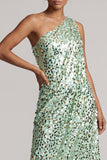 Sparkly Sequin Champagne A-Line Long Mother of the Bride Dress