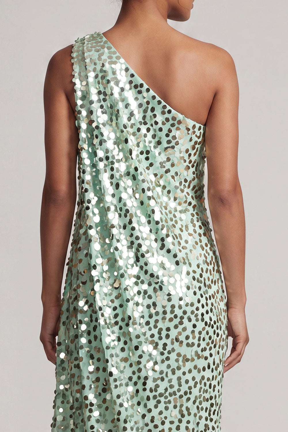 Sparkly Sequin Champagne A-Line Long Mother of the Bride Dress