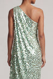 Sparkly Sequin Champagne A-Line Long Mother of the Bride Dress