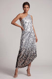 Sparkly Sequin Champagne A-Line Long Mother of the Bride Dress