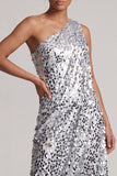 Sparkly Sequin Champagne A-Line Long Mother of the Bride Dress