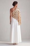 Sparkly Sequin Silver A-Line Long Mother of the Bride Dress