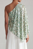 Sparkly Sequin Silver A-Line Long Mother of the Bride Dress