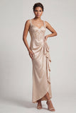 Sparkly Champagne Corset Ruffled Mermaid Long Mother of the Bride Dress