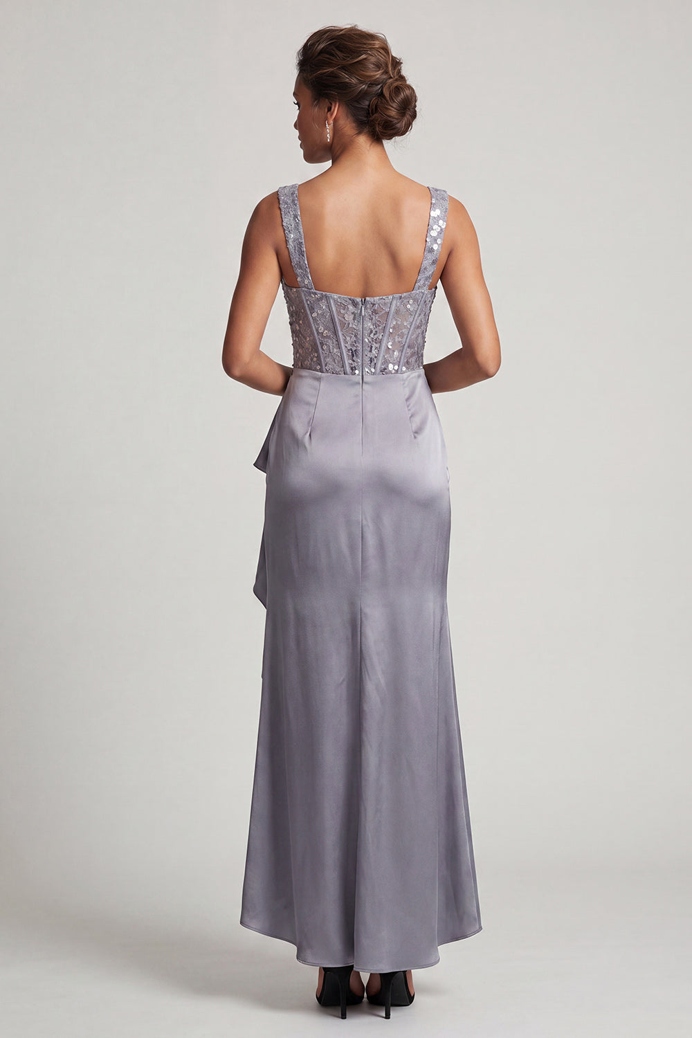 Sparkly Champagne Corset Ruffled Mermaid Long Mother of the Bride Dress