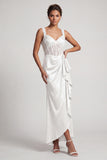 Sparkly Champagne Corset Ruffled Mermaid Long Mother of the Bride Dress