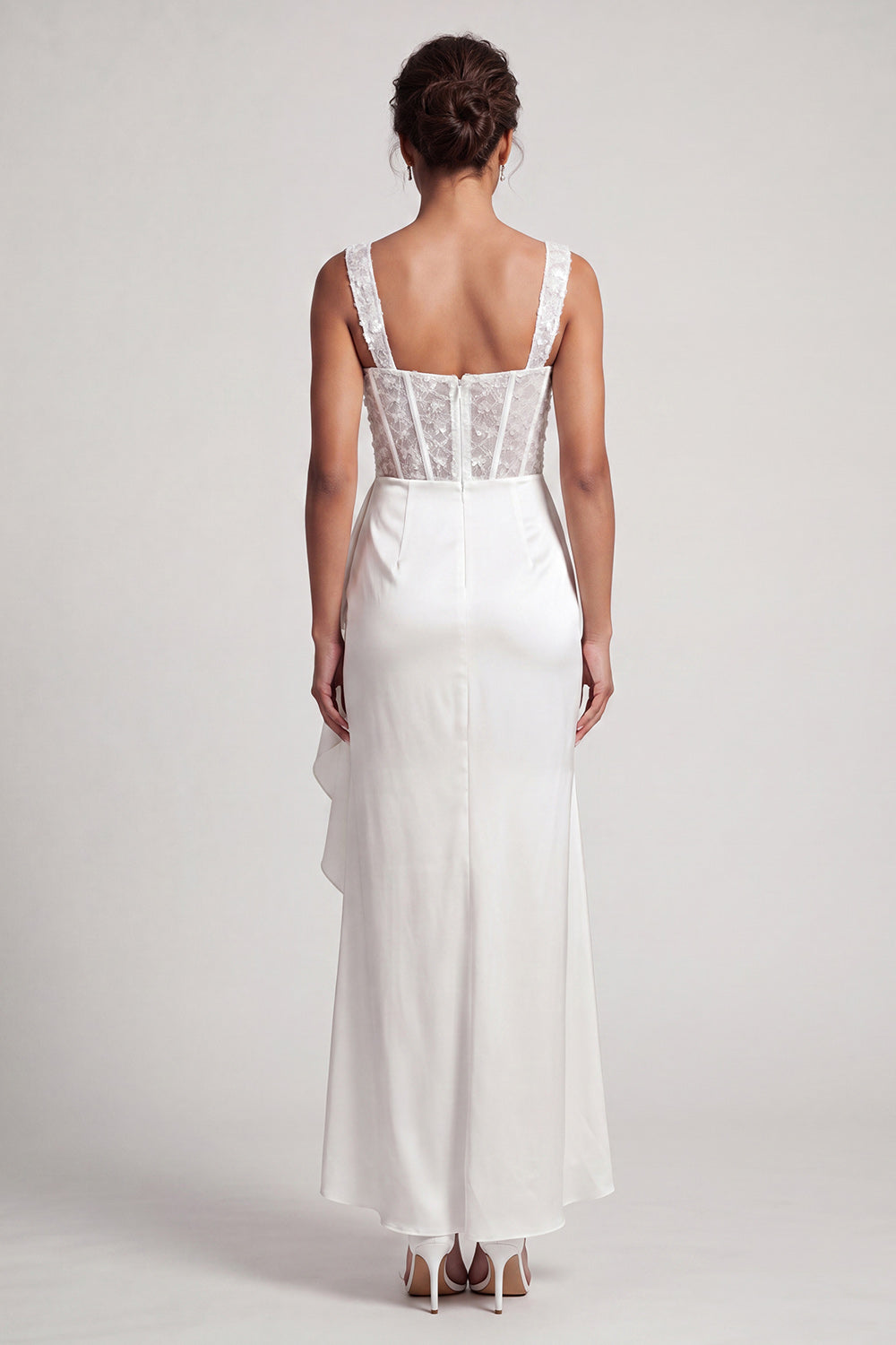 Sparkly Champagne Corset Ruffled Mermaid Long Mother of the Bride Dress