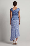 Floral Dusty Sage Ruched Beaded Mermaid Long Mother of the Bride Dress