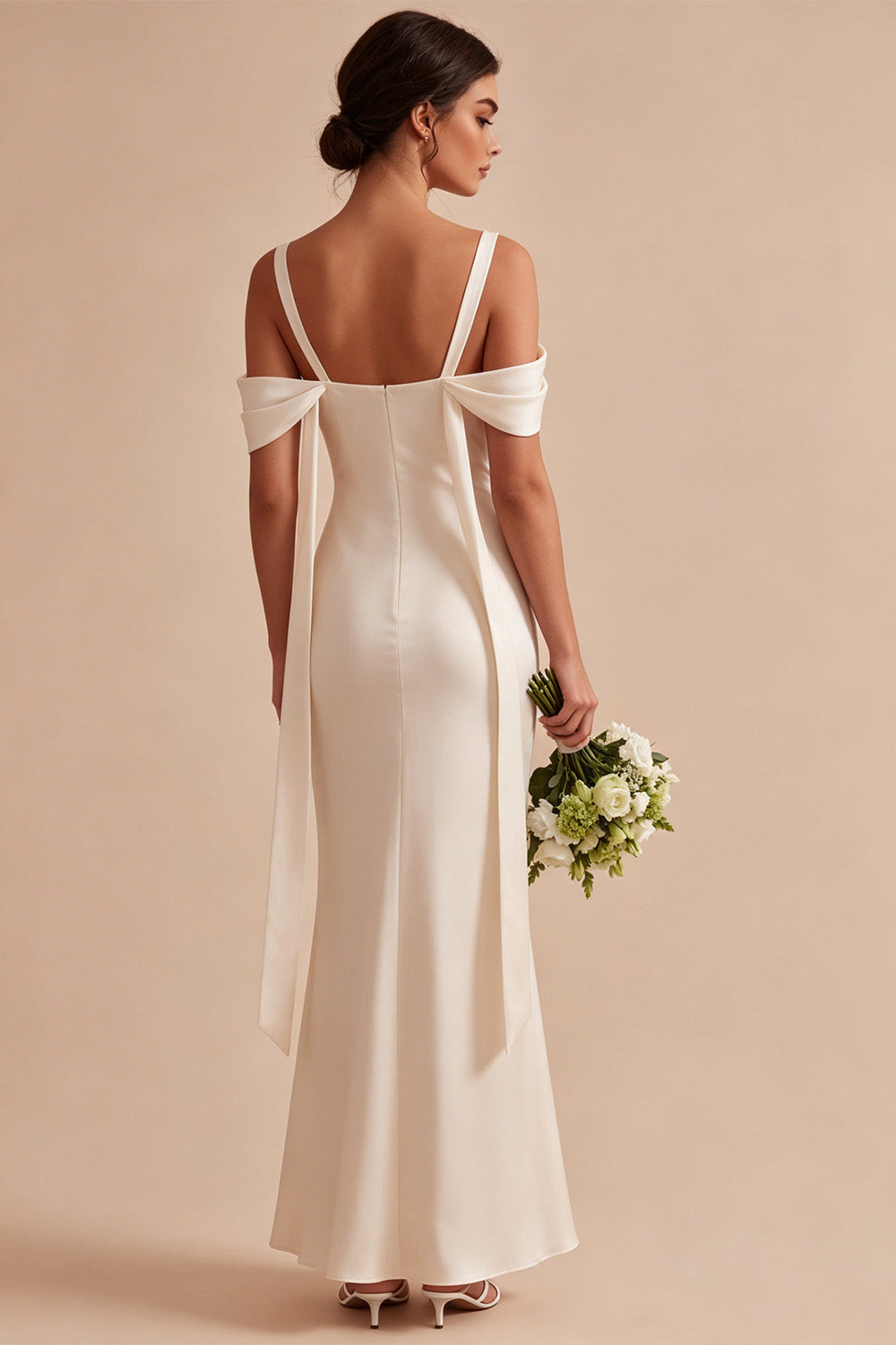 champagne wedding guest dress Sweetheart Off The Shoulder Prom colored sleeveless prom dress features a sophisticated halter neckline and elegant ruching that enhances the silhouette Champagne Bridesmaid & Wedding Guest