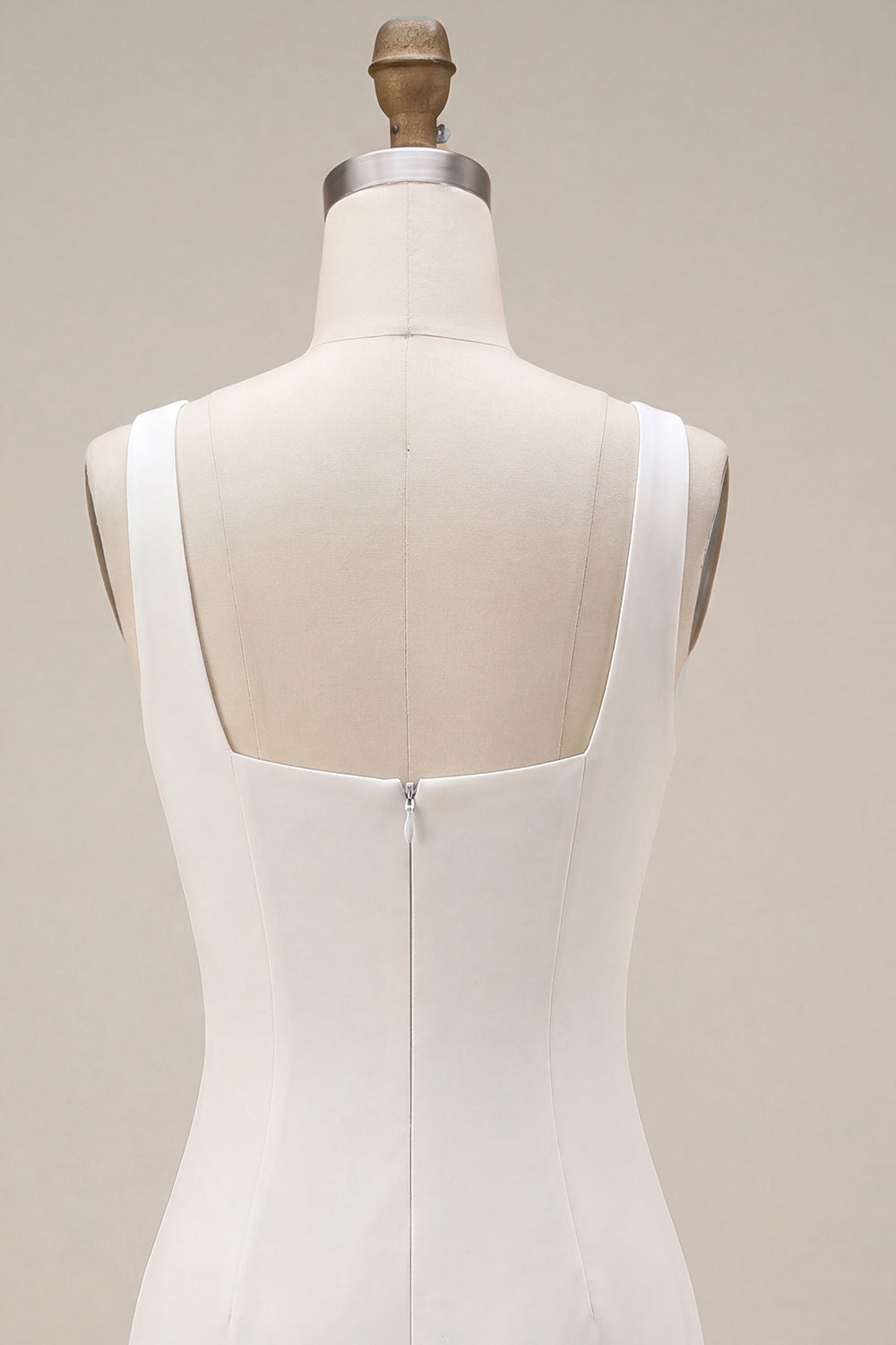 White Square Neck Satin Tight Short Graduation Dress with 3D Flowers