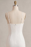 White Corset Ruched Spaghetti Straps Tight Short Graduation Dress
