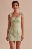 White Square Neck Tight Short Graduation Dress