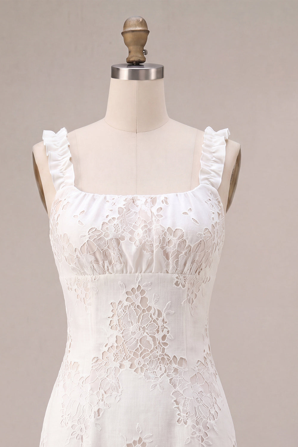 White Square Neck Tight Short Graduation Dress