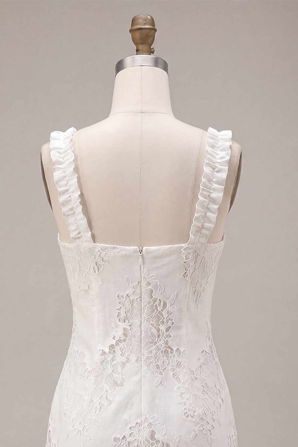 White Square Neck Tight Short Graduation Dress