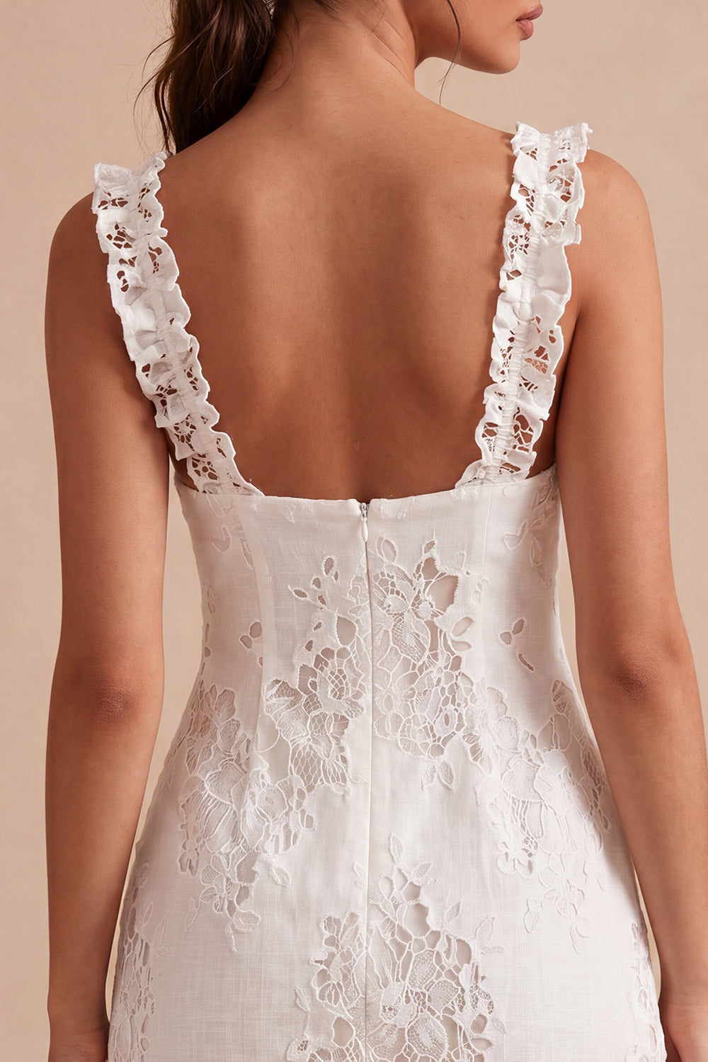White Square Neck Tight Short Graduation Dress