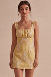 White Square Neck Tight Short Graduation Dress