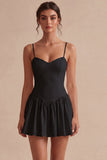 White Spaghetti Straps A-Line Short Graduation Dress