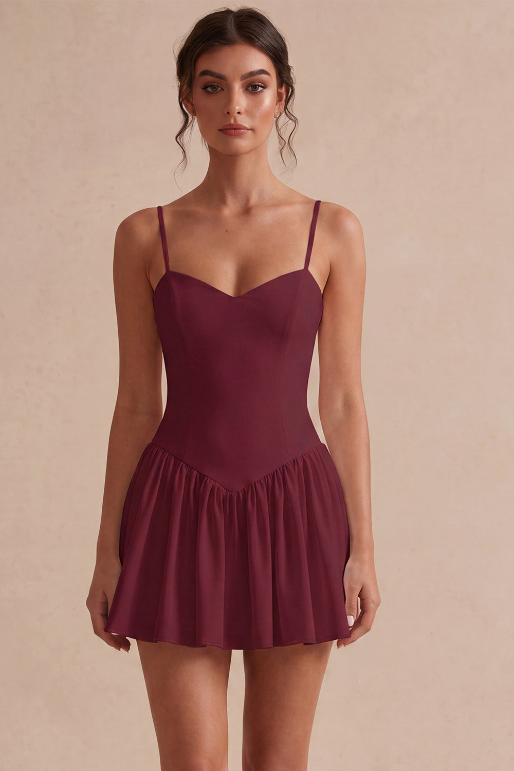 White Spaghetti Straps A-Line Short Graduation Dress
