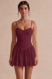 White Spaghetti Straps A-Line Short Graduation Dress