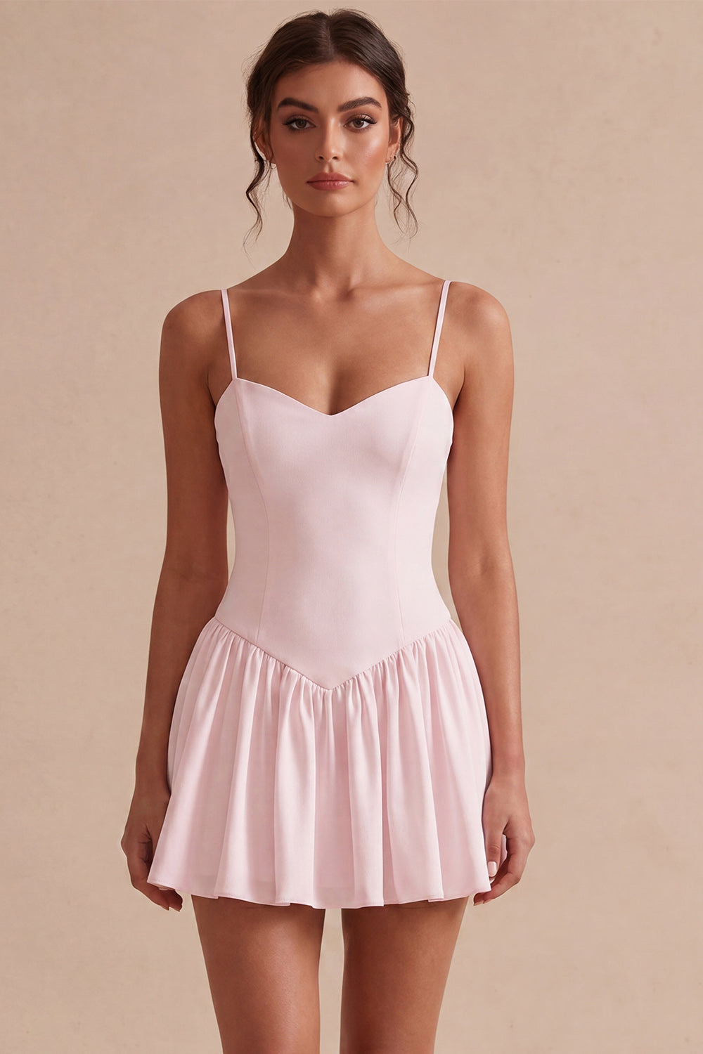 White Spaghetti Straps A-Line Short Graduation Dress