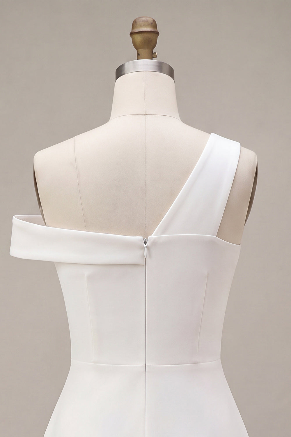 White One Shoulder A-Line Short Graduation Dress
