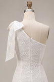 Floral White Ruched Tight Short Keyhole Graduation Dress with Bow