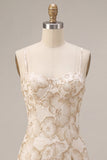 Floral Ivory Jacquard Tight Short Graduation Dress